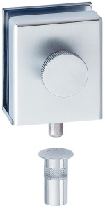 Dveřní zástrč pro skleněné dveře, nerez/černá