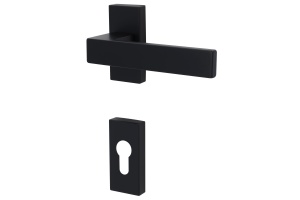 Klika s úzkou hranatou rozetou Südmetall Matteo-R, TopSpeed, černá