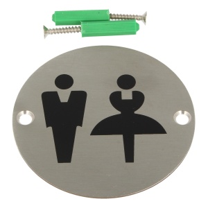 Dveřní piktogram WC, k našroubování, kulatý