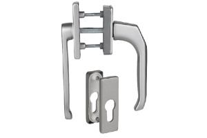 Klika na balkónové dveře, oboustranná Südmetall Gabi square s nízkou klikou