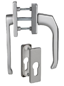 Klika na balkónové dveře, oboustranná Südmetall Gabi square s nízkou klikou