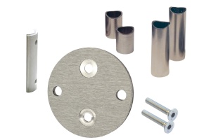 Set pro upevnění sloupku zábradlí na zeď, nerez, kulatá