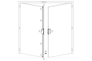 Dvoukřídlové panikové dveře, Varianta 3