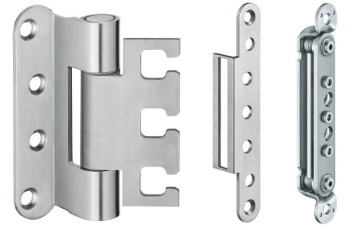 Sada VX 7939 pro falcové dveře, 100 kg, rámová zárubeň, nerez