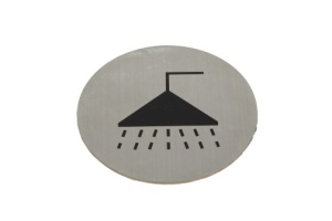 Dveřní piktogram SPRCHA, nalepovací, kulatý