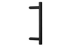 Dveřní madlo Südmetall Kos, černá matná struktura, vyosené