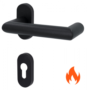 Klika s úzkou rozetou Südmetall Hanna-R TopSpeed, černá struktura, požární