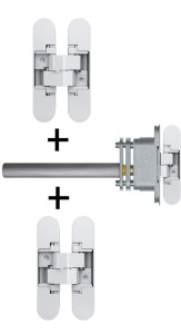 Sada skrytých pantů Anselmi pro samozavírací dveře