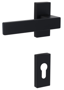 Klika s úzkou hranatou rozetou Südmetall Matteo-R, TopSpeed, černá