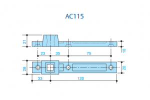 AC115 - Spodní ramínko k podlahovému zavírači