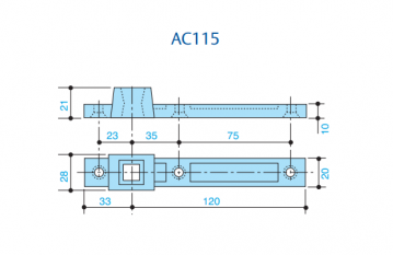 AC115 - Spodní ramínko k podlahovému zavírači