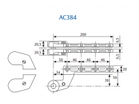 AC384 - Horní čep ke křídlu a podlahovému zavírači