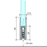 Automatická těsnící lišta Planet KG-F10, úzký 48 dB, standardní