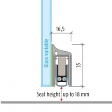 Automatická těsnící lišta Planet KG-S RD, 48 dB, protipožární