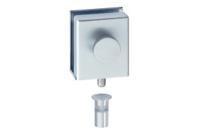 Dveřní zástrč pro skleněné dveře, nerez/černá