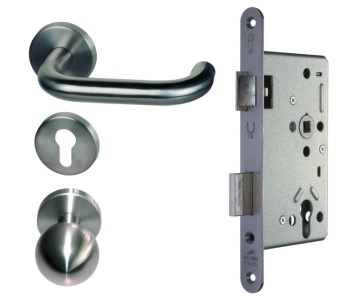 Panikové kování -sada pro dveře, klika/koule + zámek