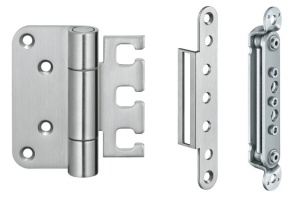 Sada VX 7729 pro bezfalcové dveře, 100 kg, rámová zárubeň, nerez