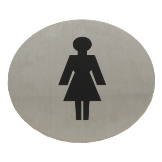 Dveřní piktogram WC dámské, nalepovací, kulatý
