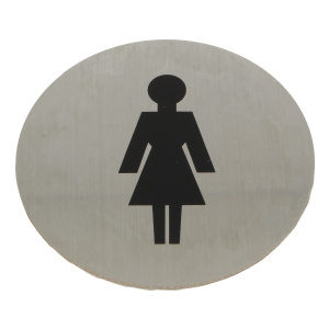 Dveřní piktogram WC dámské, nalepovací, kulatý
