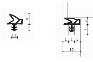 Dveřní těsnění Deventer pro bezfalcové dveře