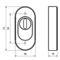 Ochranná rozeta Südmetall Oval ZA s překrytím, nerez