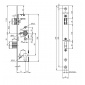 Panikový zámek Assa Abloy N1602, úzký, dvoukřídlové dveře