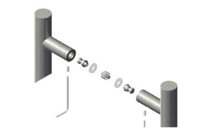 Párové propojení madel Südmetall, 3 body (sklo)