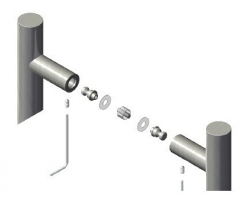 Párové propojení madel Südmetall, 3 body (sklo)
