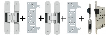 Sada pantů Tectus 340 3D F1 N+plechů 340 FZ pro obložkovou zárubeň a magnetického zámku EFB