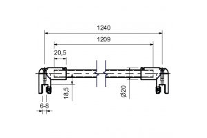 Stabilizační tyč kulatá, průměr 12,5 mm, sklo/sklo