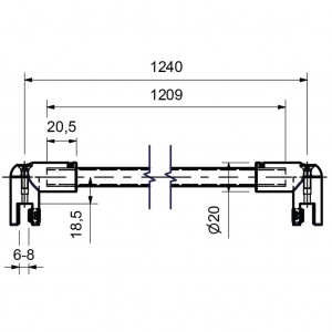 Stabilizační tyč kulatá, průměr 12,5 mm, sklo/sklo